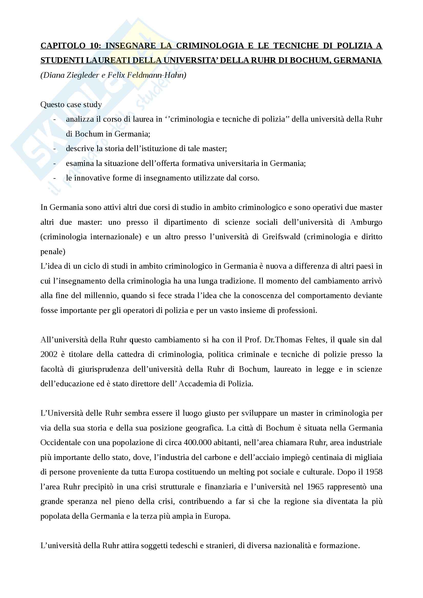 Riassunto esame Criminologia applicata, Criminologia e vittimologia Metodologia e strategie operative, Sette, prof. Bisi Pag. 46
