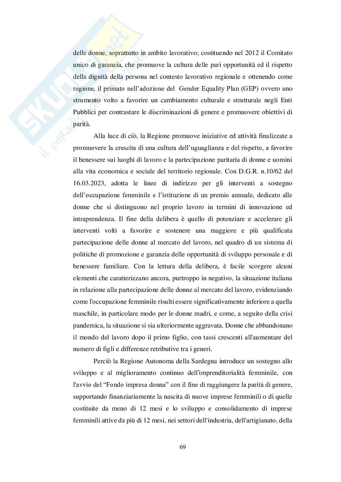Identità e lavoro: l'evoluzione del ruolo femminile in Sardegna Pag. 71