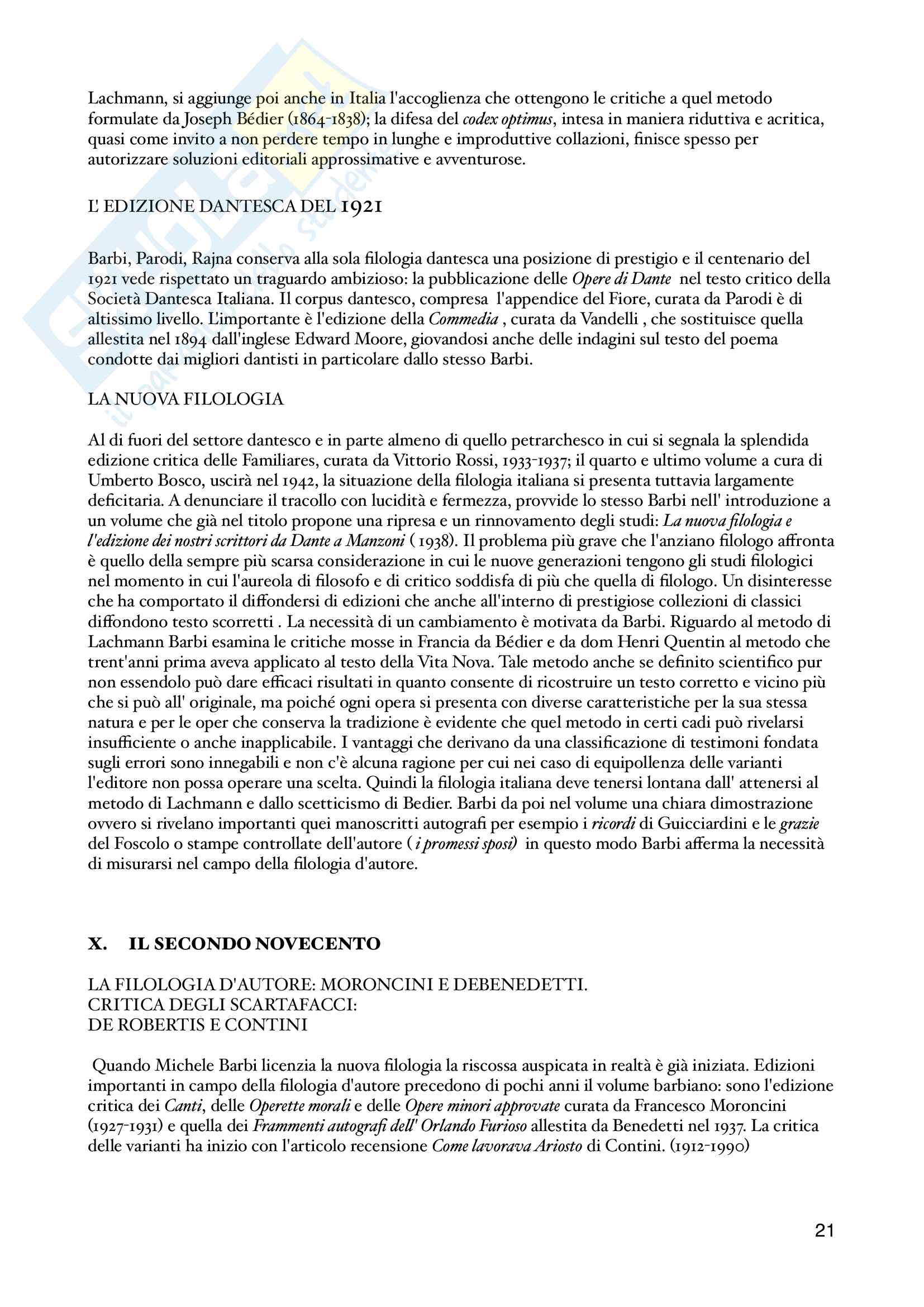 Filologia italiana originale Pag. 21