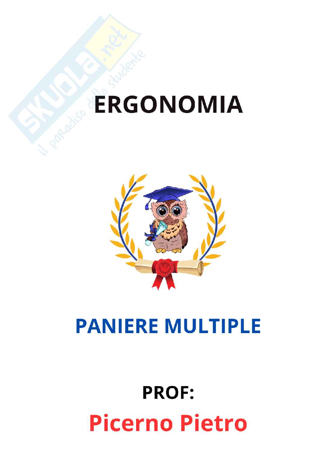Paniere Ergonomia (2026) - Risposte multiple corrette Pag. 1