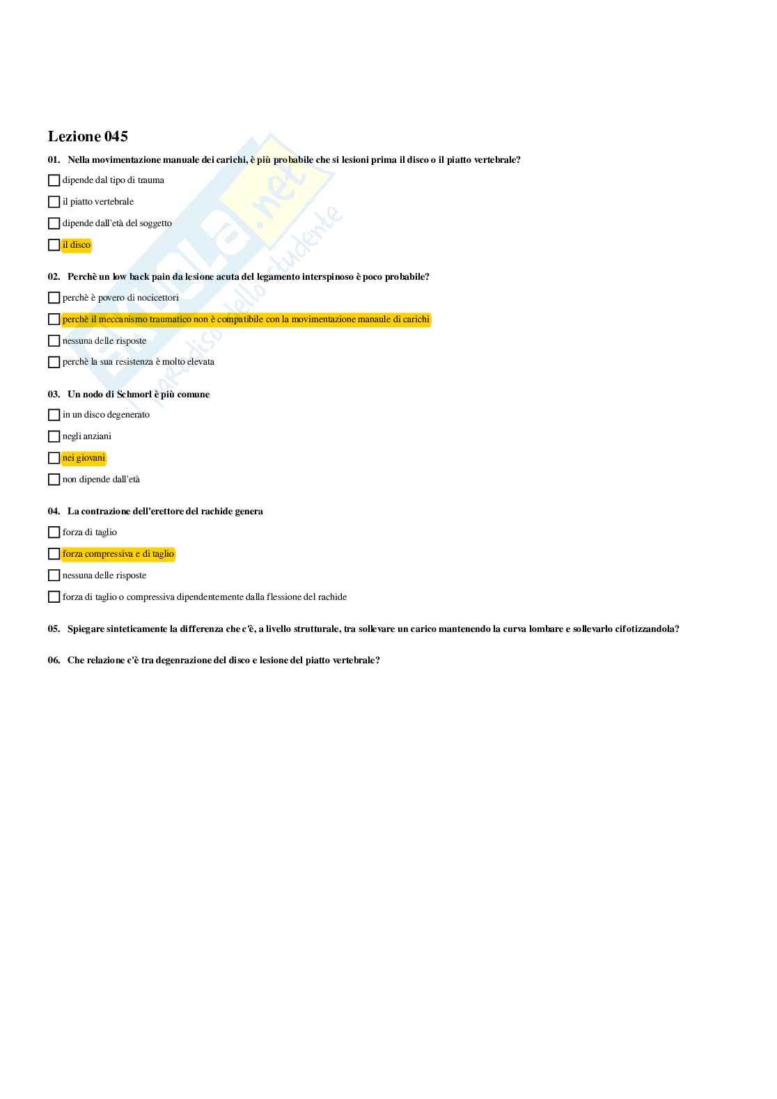 Paniere Ergonomia (2026) - Risposte multiple corrette Pag. 46
