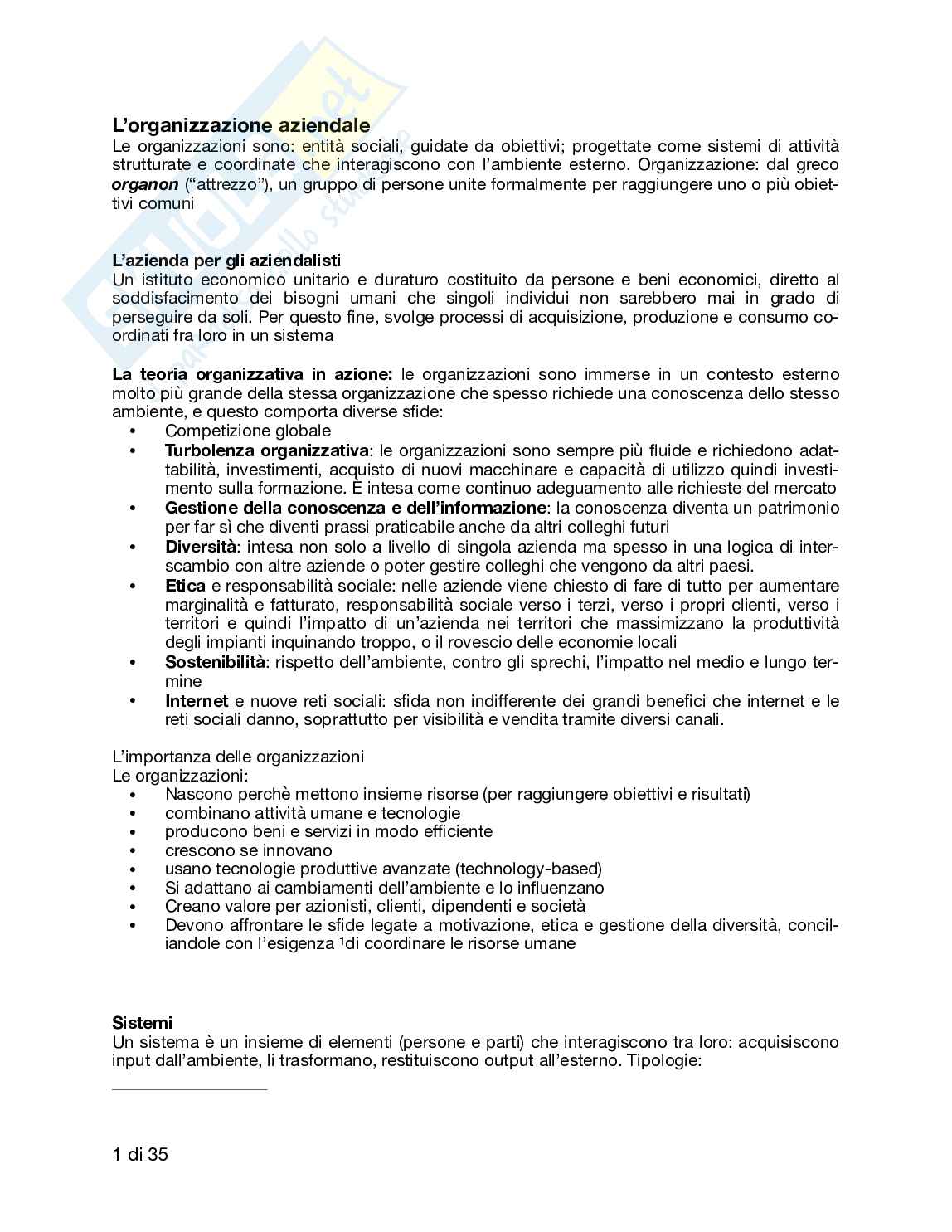 Organizzazione aziendale Pag. 1