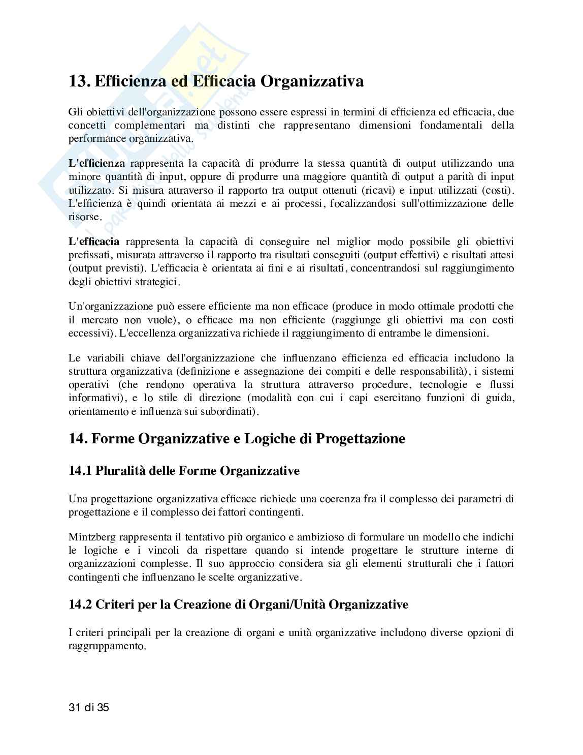 Organizzazione aziendale Pag. 31