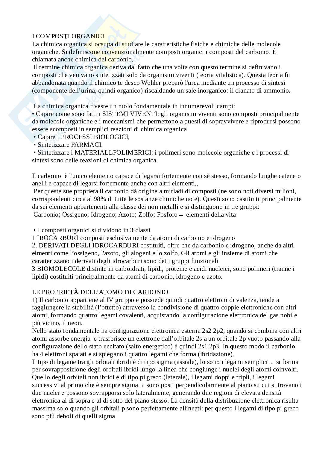 Chimica organica Pag. 1