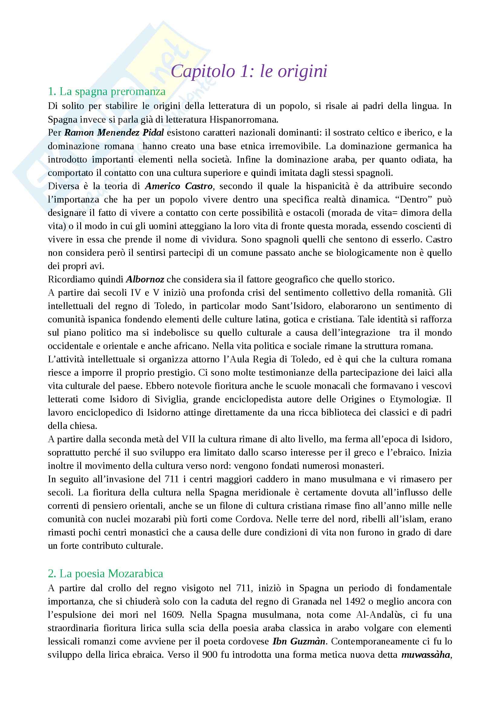 Letteratura spagnola I - Dalla Spagna preromanza al romanzo cavalleresco Pag. 1