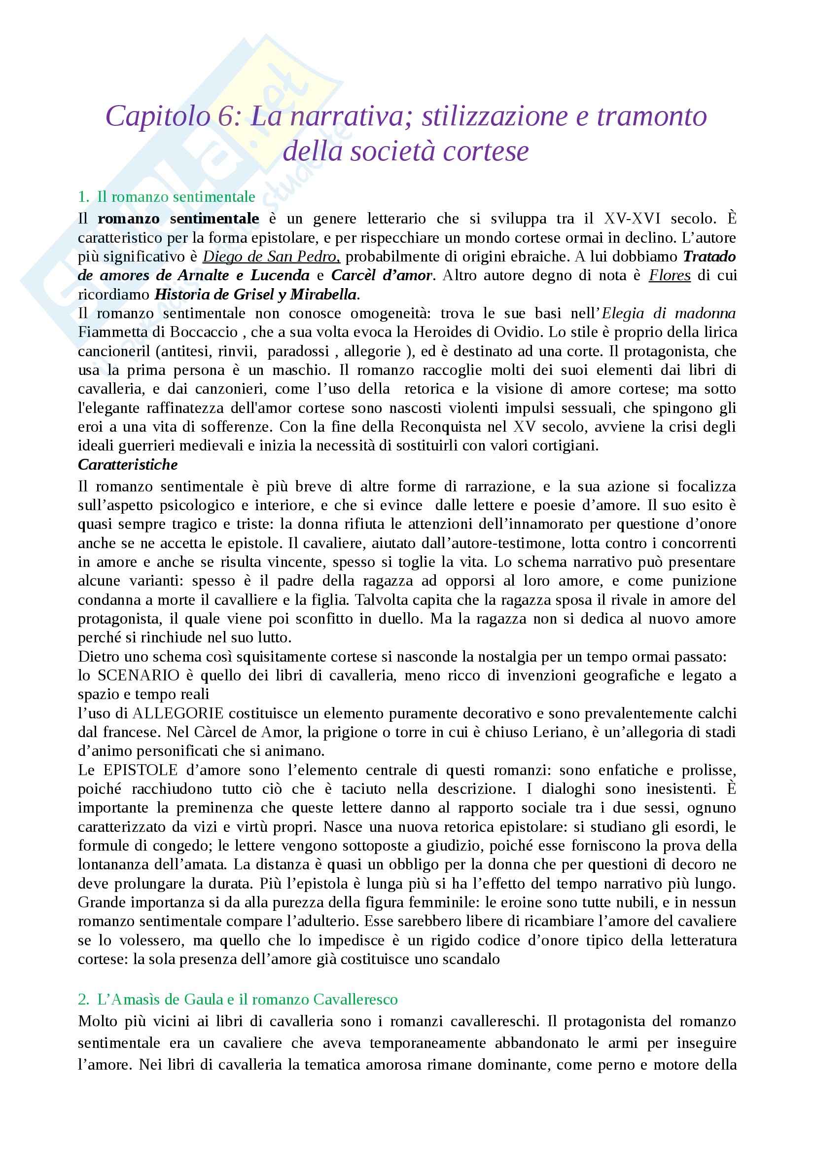Il Romanzo Cortese Cavalleresco Riassunto