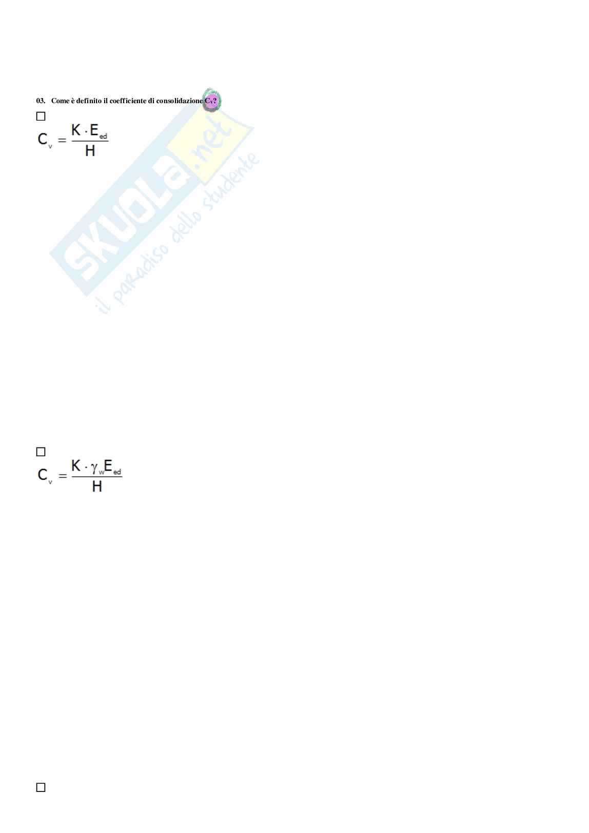 Paniere di Geotecnica e Fondazioni (2025) - Risposte multiple Pag. 41