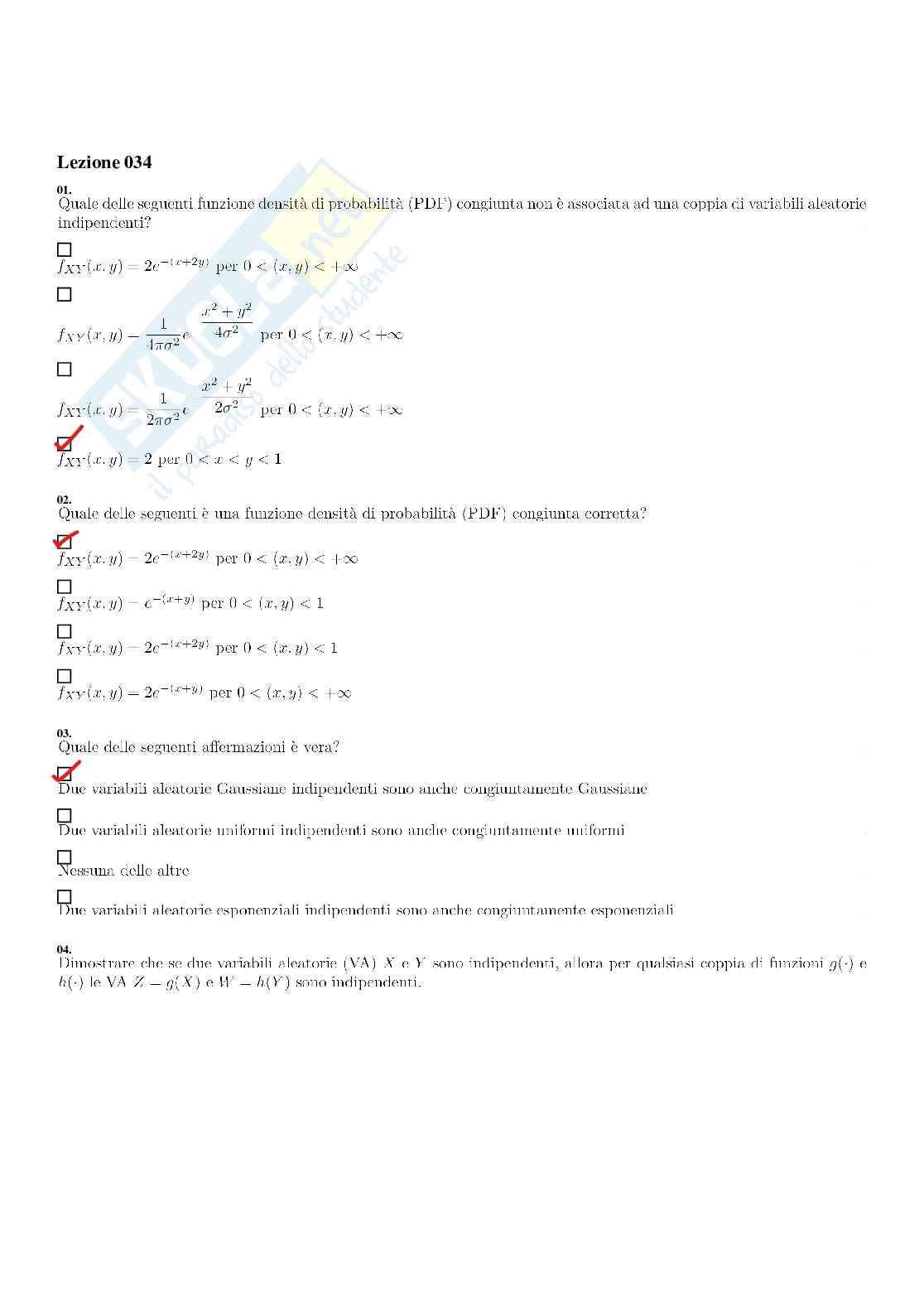 Paniere di Segnali e sistemi (2025) - Risposte multiple Pag. 41