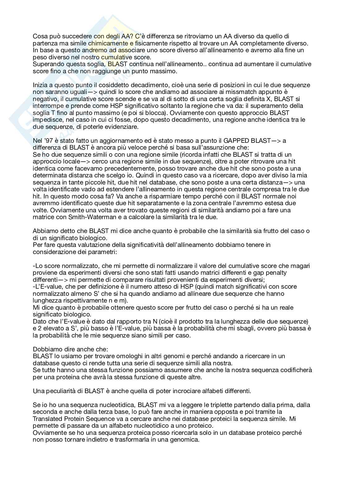 Appunti di Bioinformatica con laboratorio, parte 1 Pag. 11