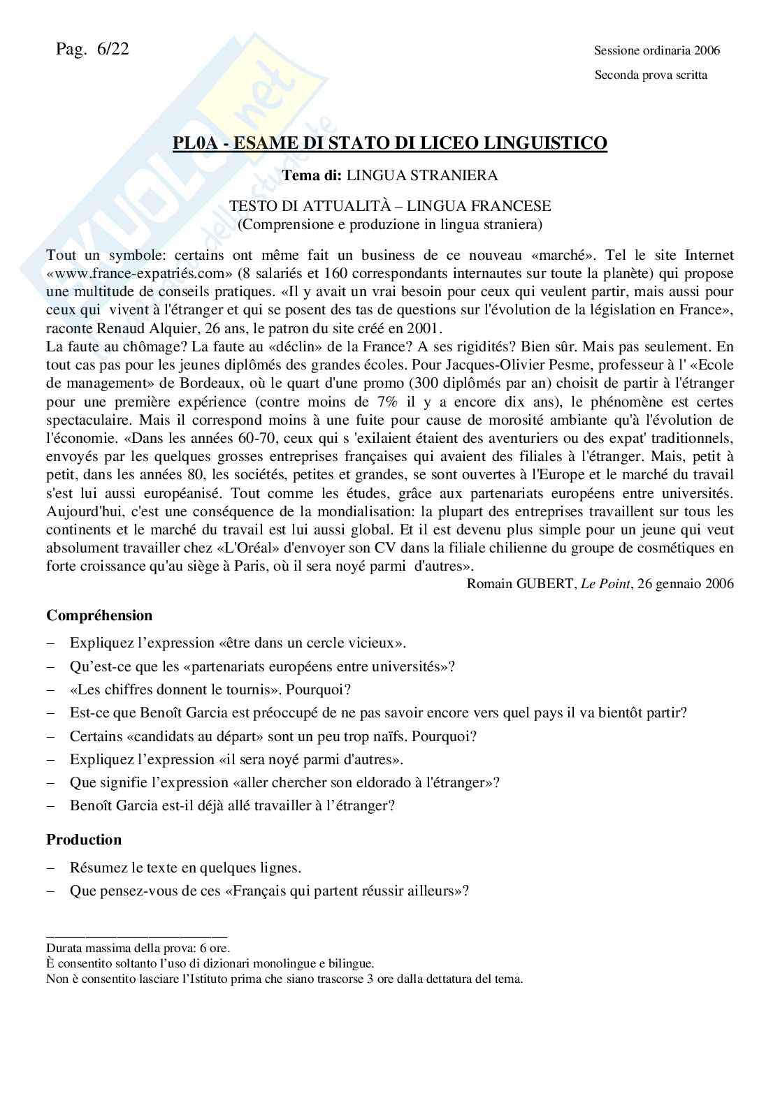 Lingua straniera Pag. 6