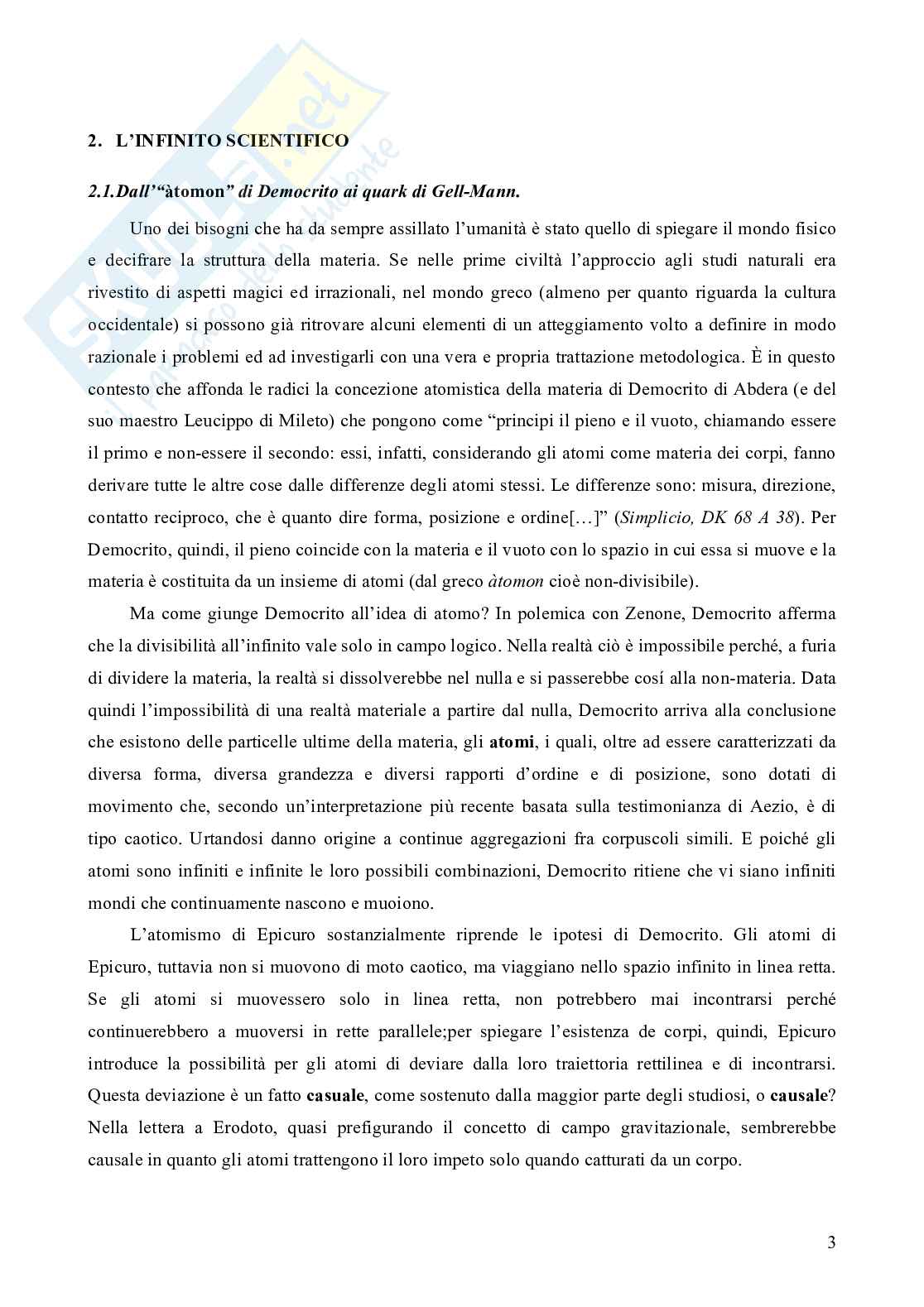 L'infinito, dall'apeiron di Anassimandro al sublime di Friederich Pag. 6