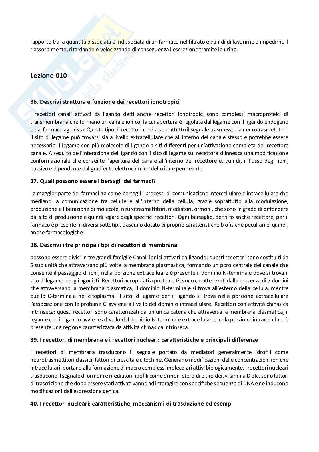 Domande aperte di Farmacologia Pag. 11