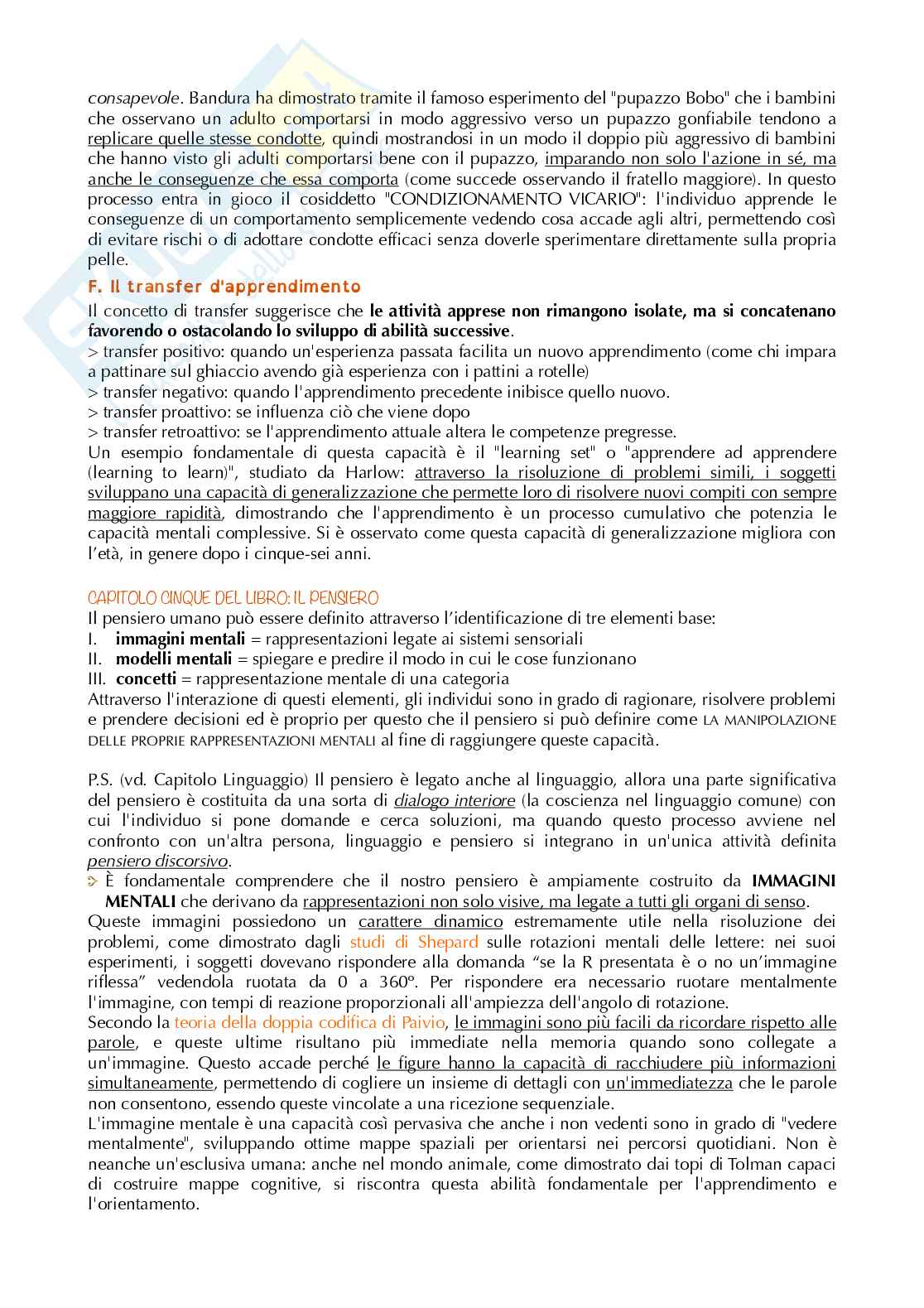 Riassunto esame Psicologia generale, Prof. Gambini Paolo, libro consigliato  Introduzione alla psicologia. Vol. II: I processi cognitivi , Gambini Pag. 26