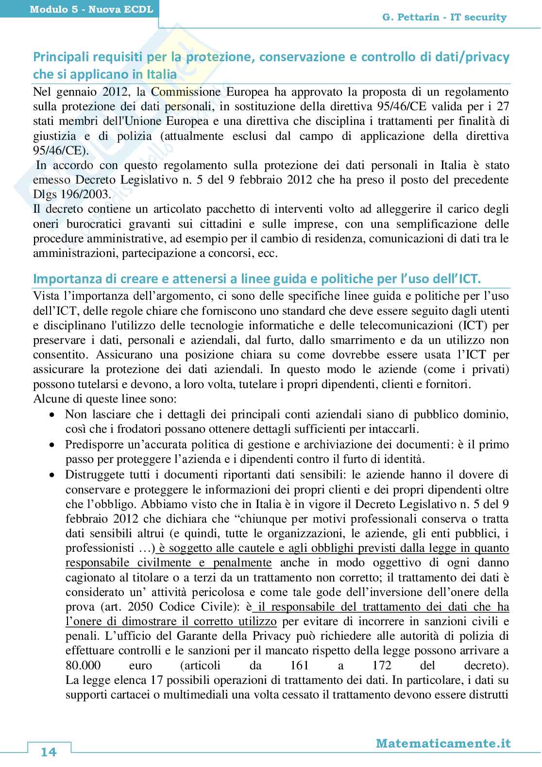 Nuova ECDL modulo 5, IT Security Pag. 16