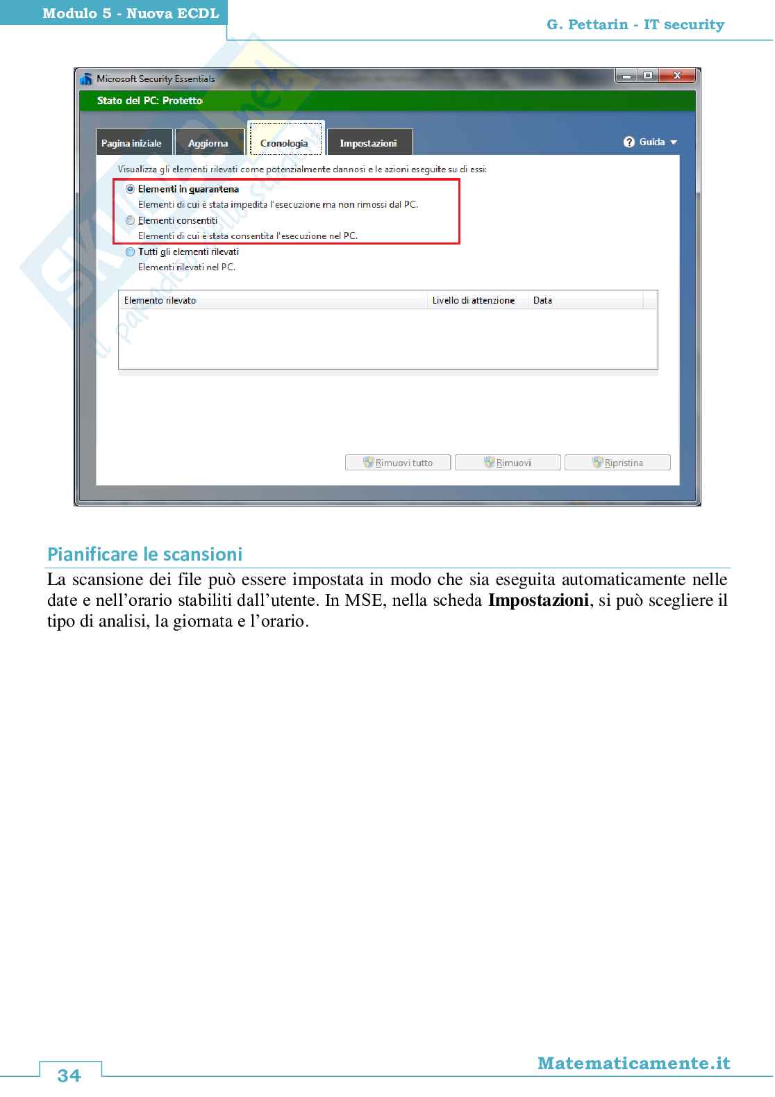 Nuova ECDL modulo 5, IT Security Pag. 36