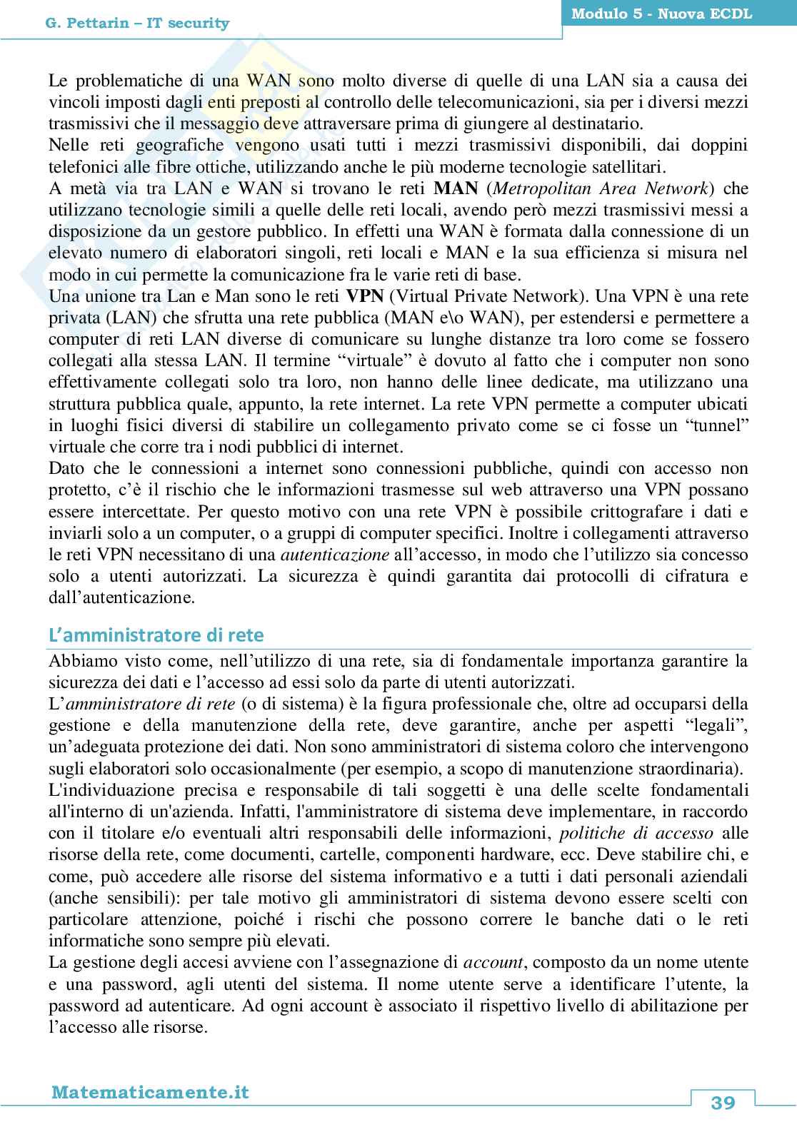 Nuova ECDL modulo 5, IT Security Pag. 41