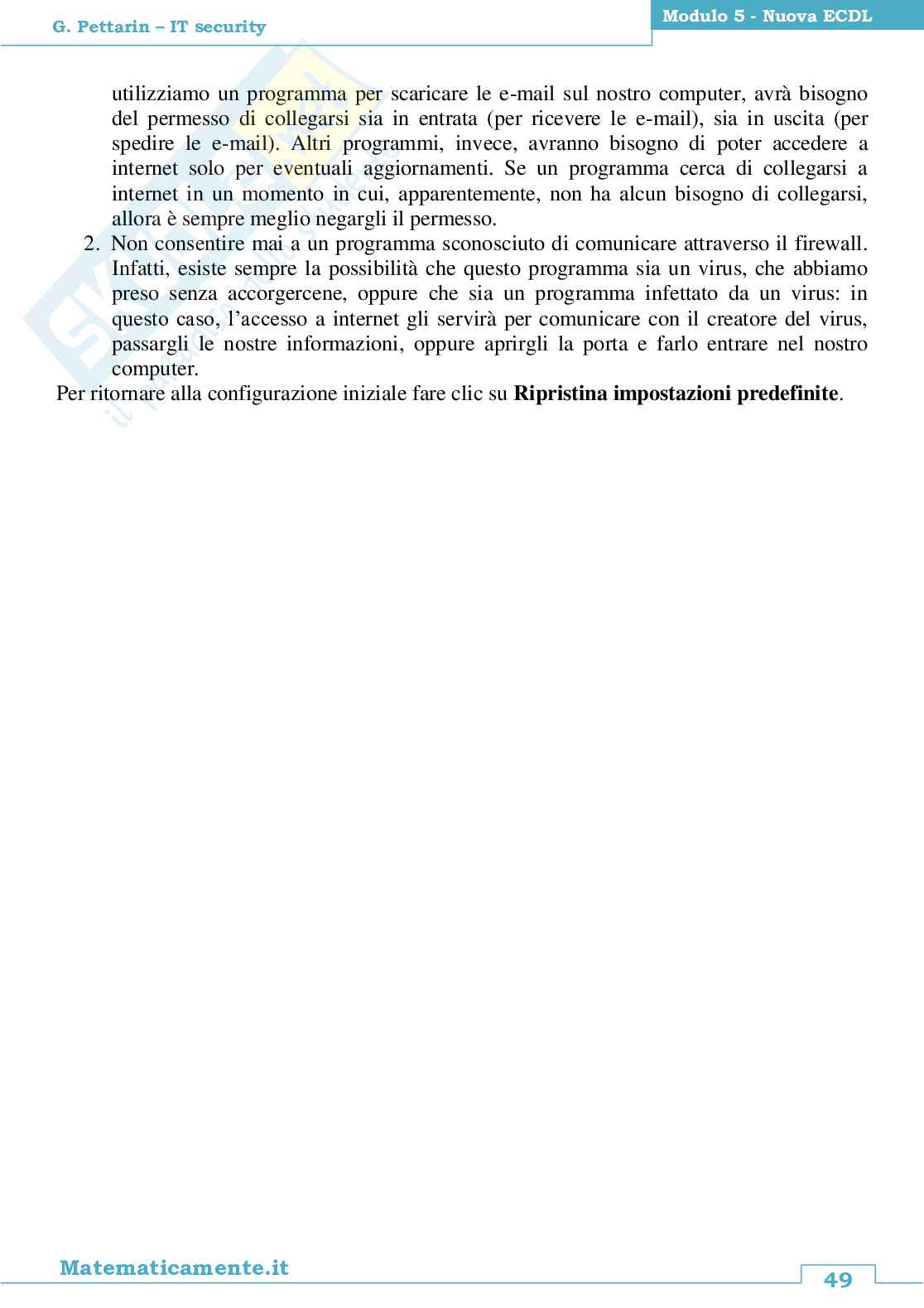 Nuova ECDL modulo 5, IT Security Pag. 51