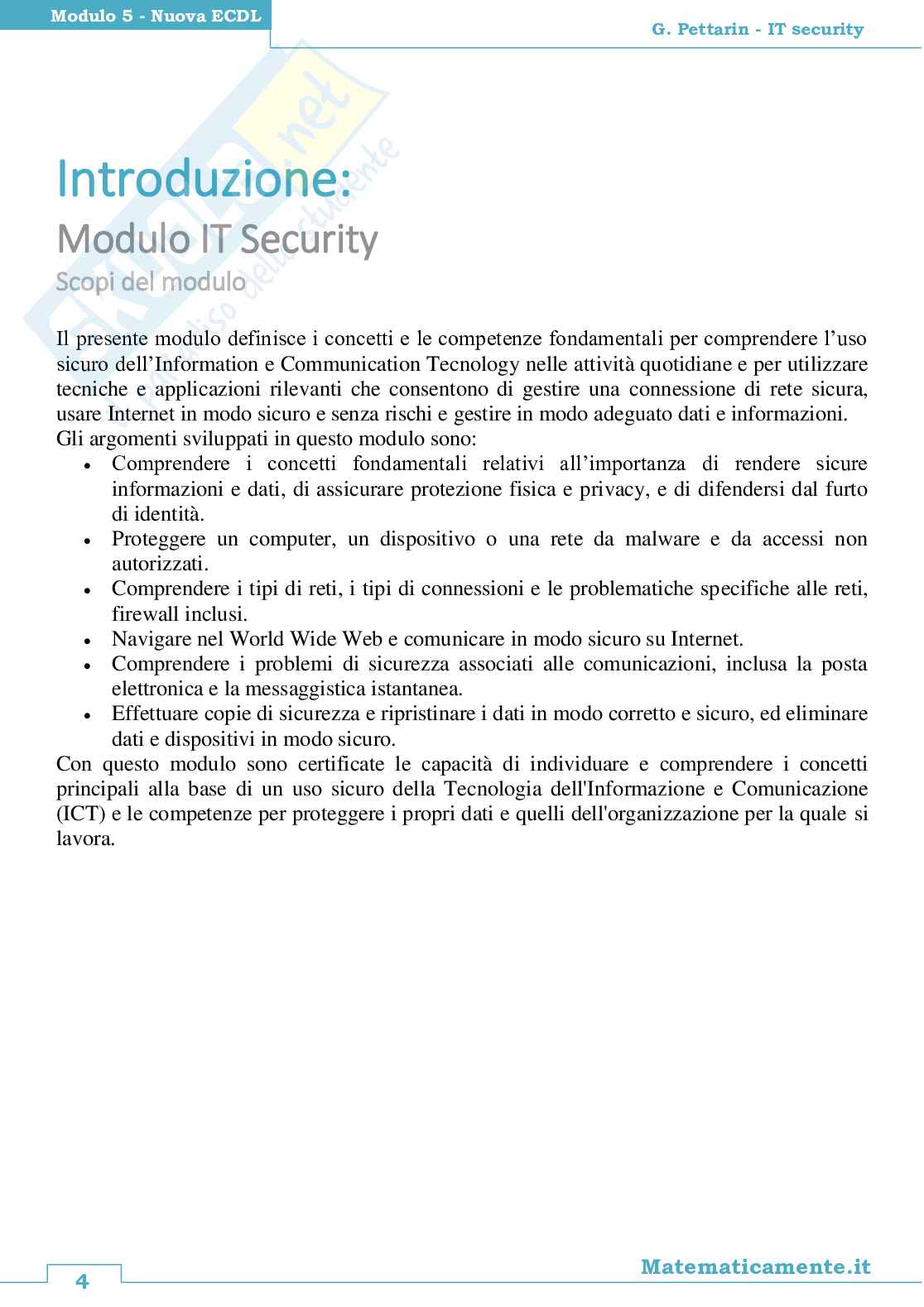 Nuova ECDL modulo 5, IT Security Pag. 6