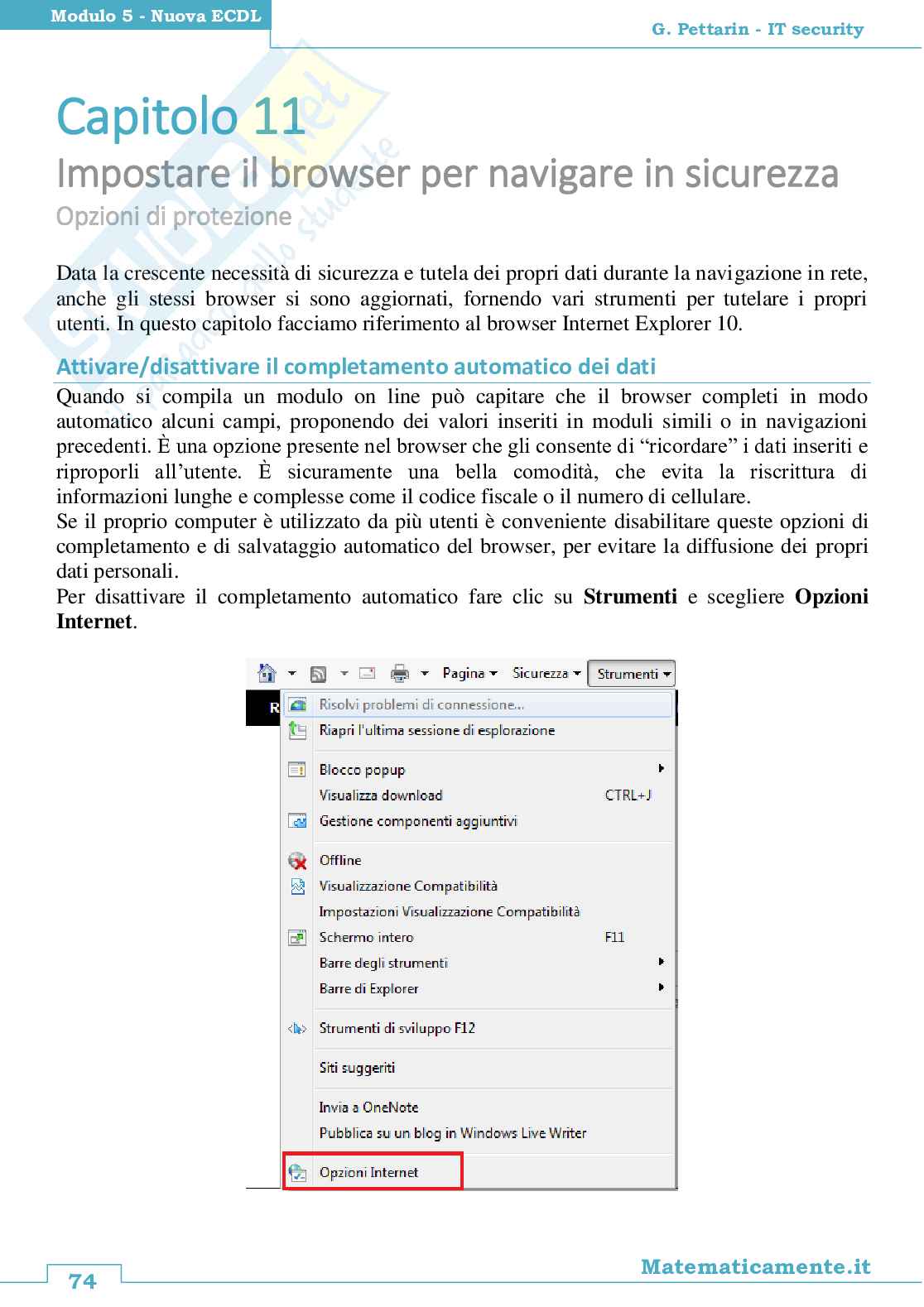 10. Nuova ECDL modulo 5: IT Security (ebook) Pag. 76