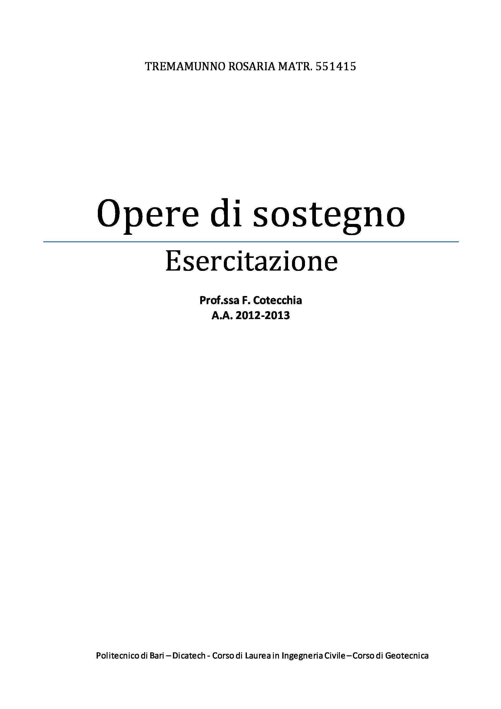 Geotecnica - Esercitazioni Pag. 41