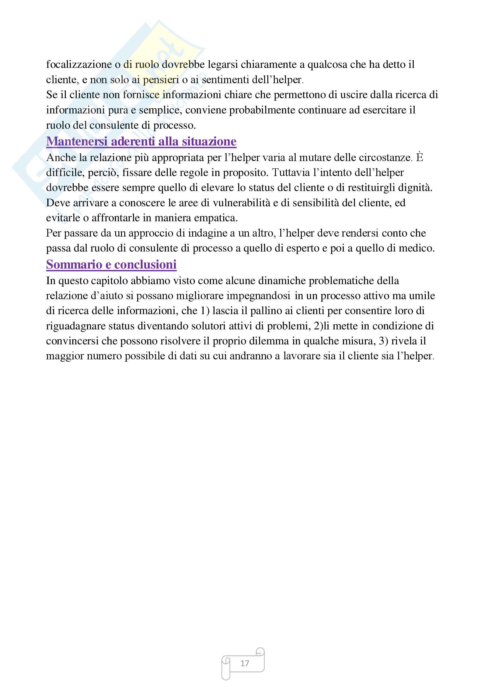 Riassunto esame Psicologia delle risorse umane, prof. Santisi, libro consigliato Le forme dell'aiuto, Schein Pag. 16