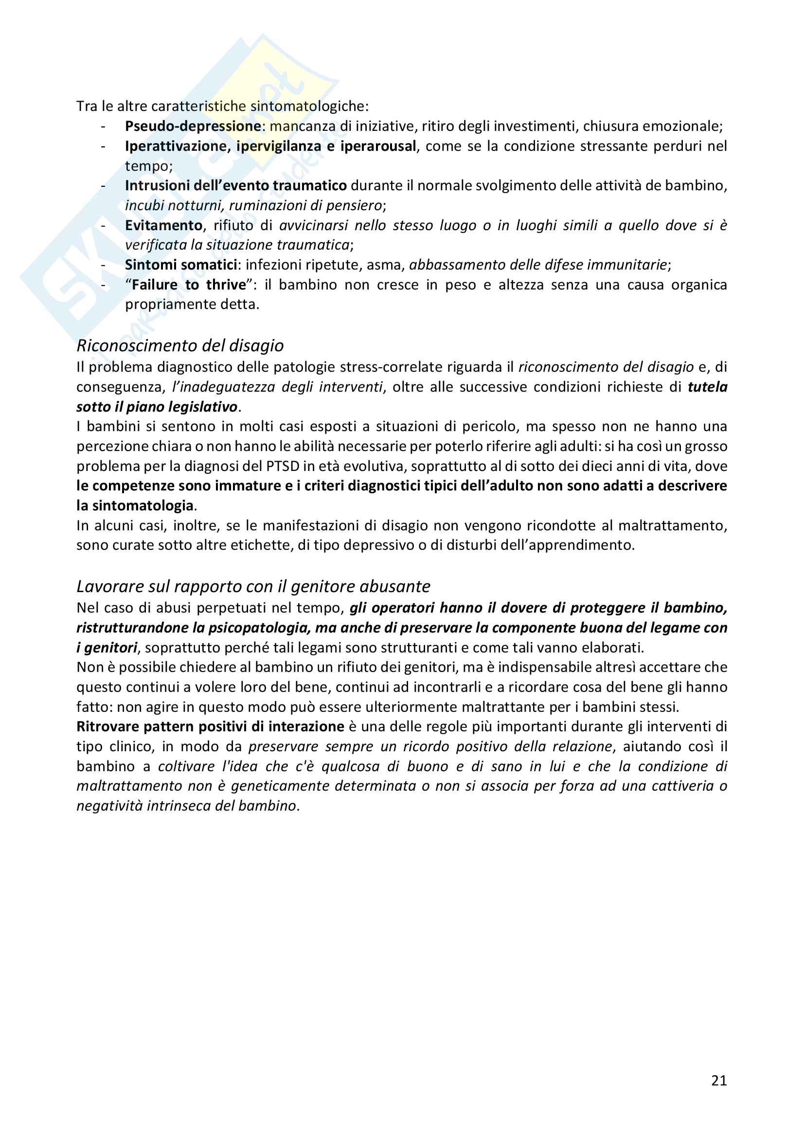 Psicopatologia dello sviluppo Pag. 21