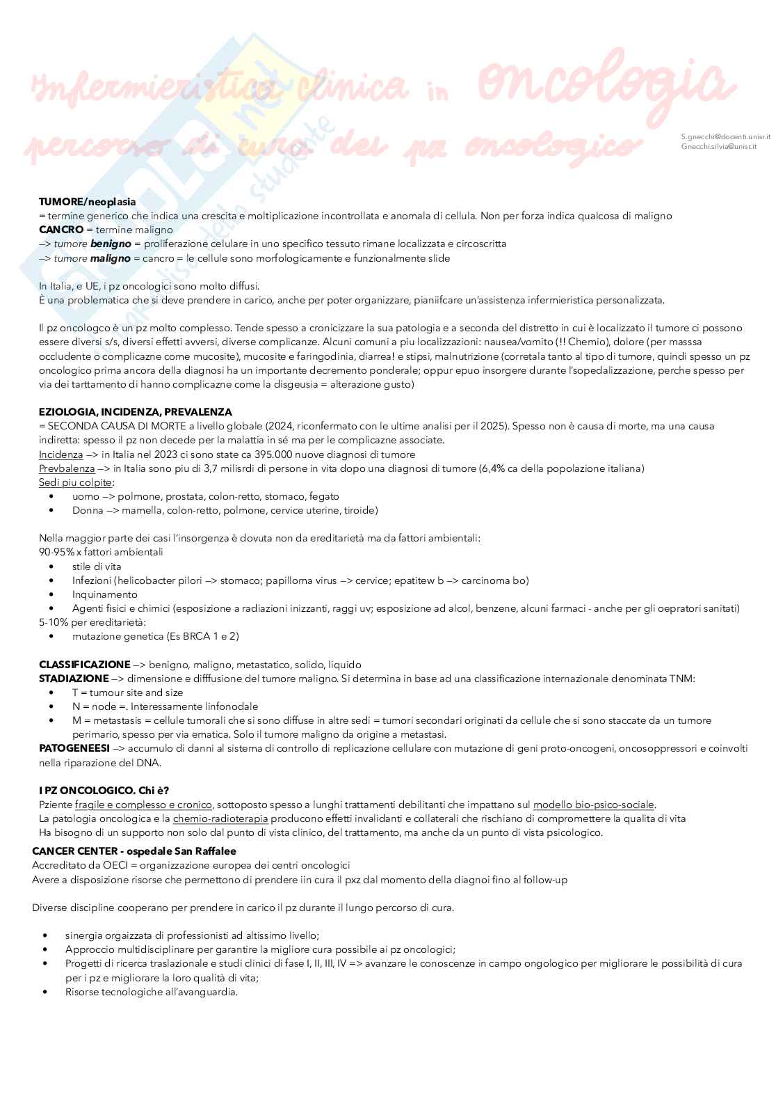 Infermieristica clinica in oncologia Pag. 1