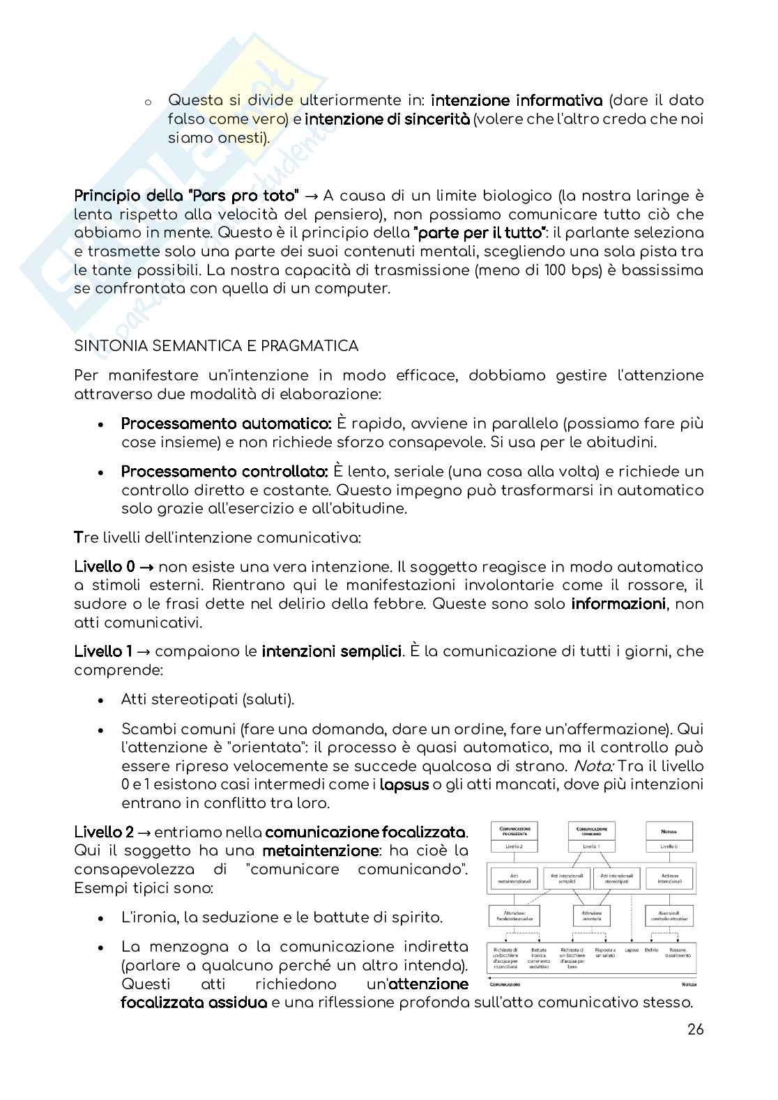 Riassunto esame Psicologia della comunicazione, Prof. Gilardi Silvia, libro consigliato Fondamenti di psicologia della comunicazione , Anolli Pag. 26