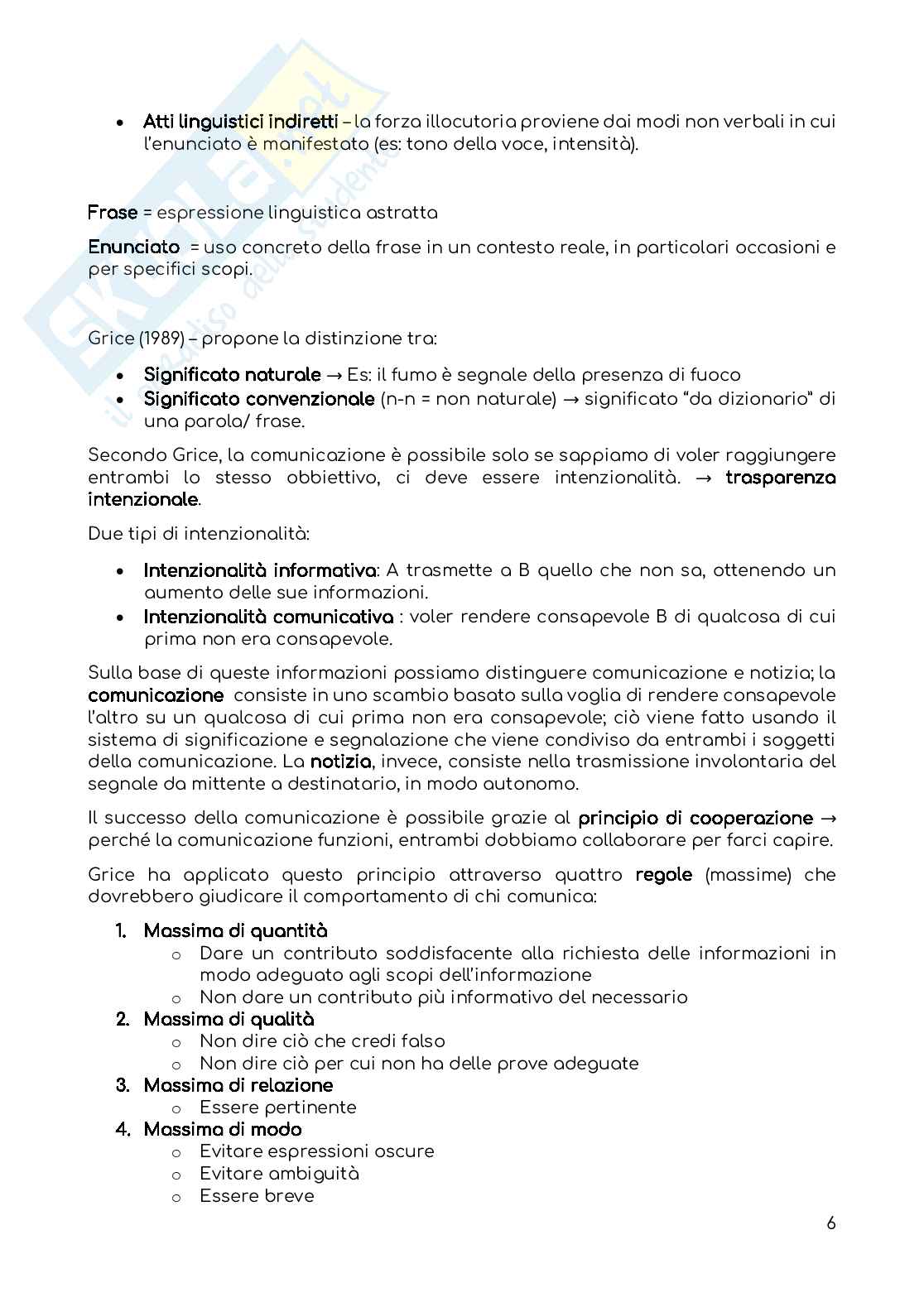 Riassunto esame Psicologia della comunicazione, Prof. Gilardi Silvia, libro consigliato Fondamenti di psicologia della comunicazione , Anolli Pag. 6
