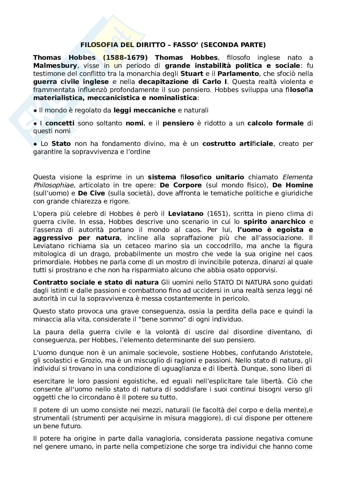 Riassunto esame Diritto del lavoro, Prof. Zavatta Laura Anita Santa, libro consigliato Storia della filosofia del diritto, Fassò Pag. 1