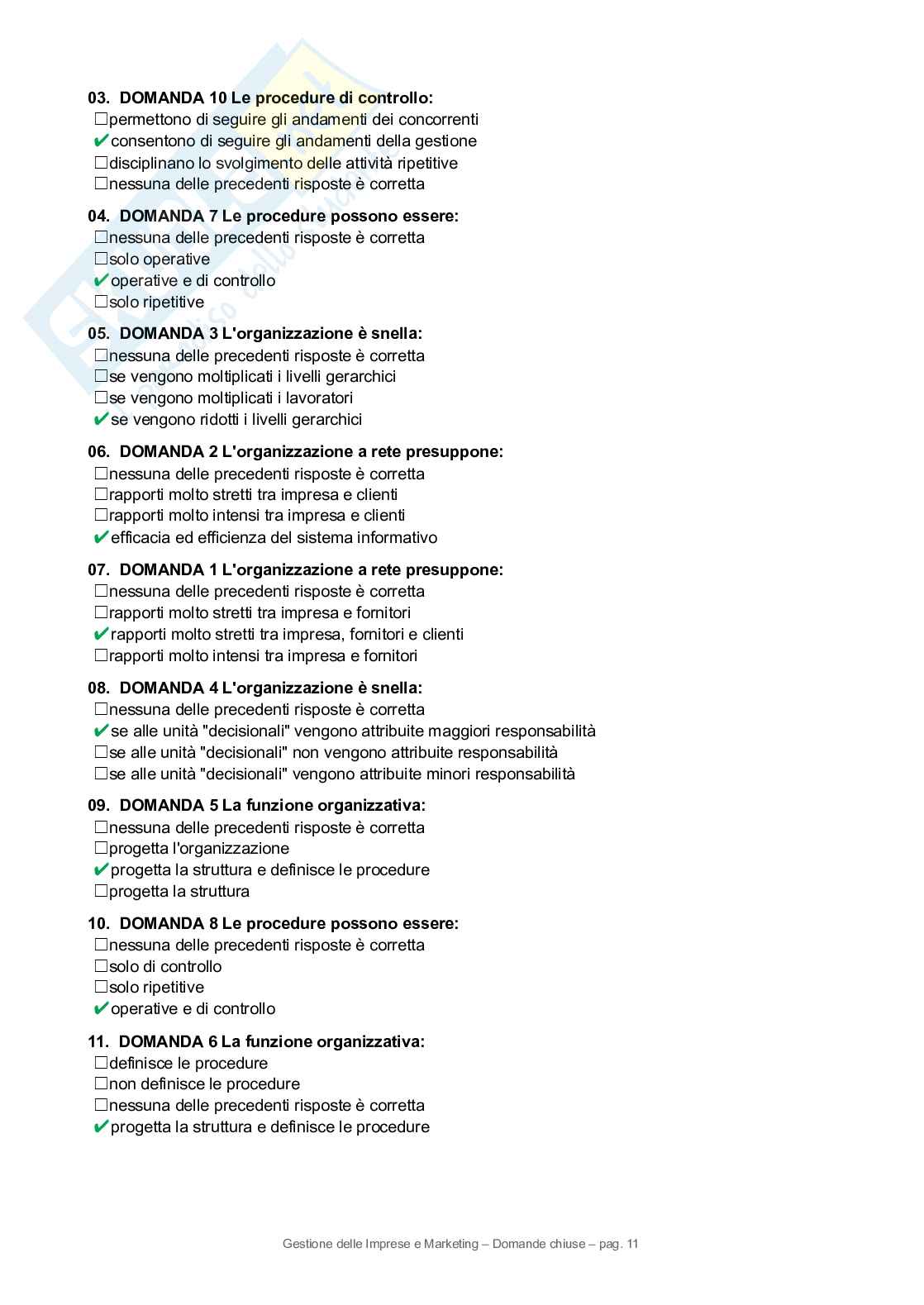 Paniere completo Gestione delle imprese e marketing, 2026  Pag. 11
