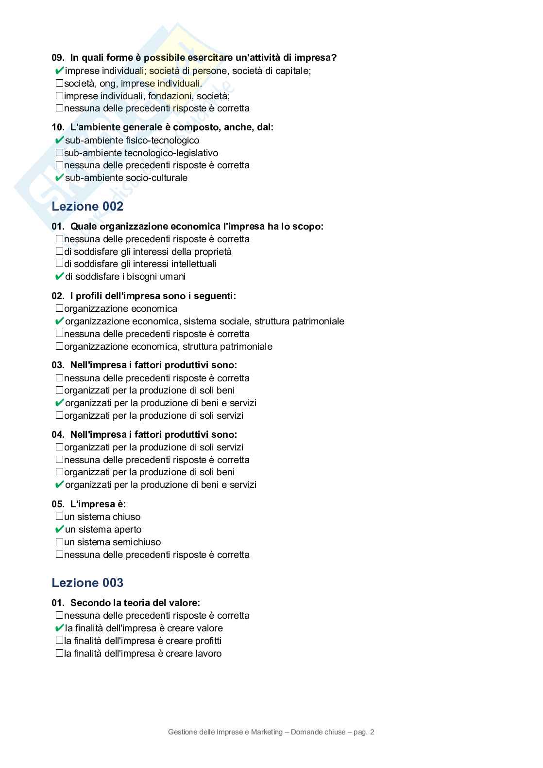 Paniere completo Gestione delle imprese e marketing, 2026  Pag. 2