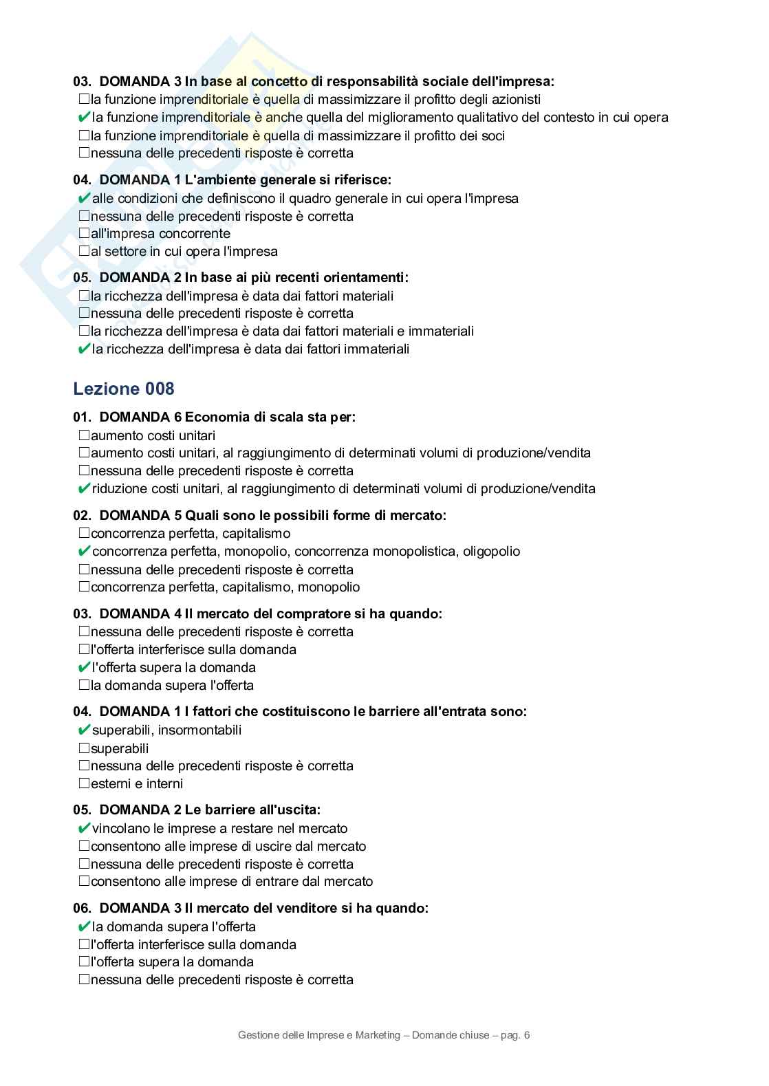 Paniere completo Gestione delle imprese e marketing, 2026  Pag. 6