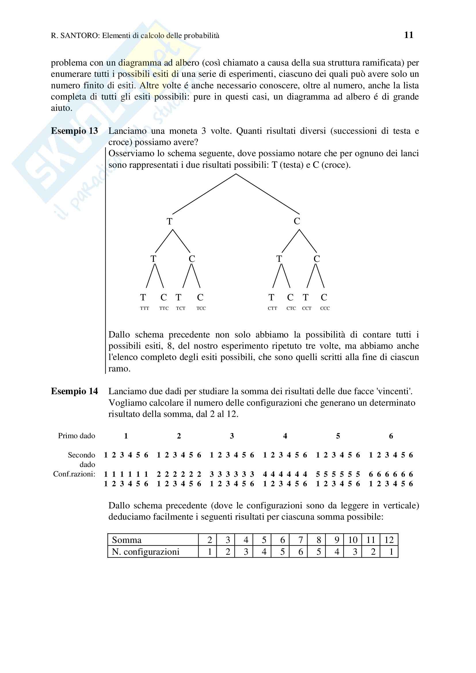 Statistica - calcolo combinatorio e probabilità - Appunti Pag. 11