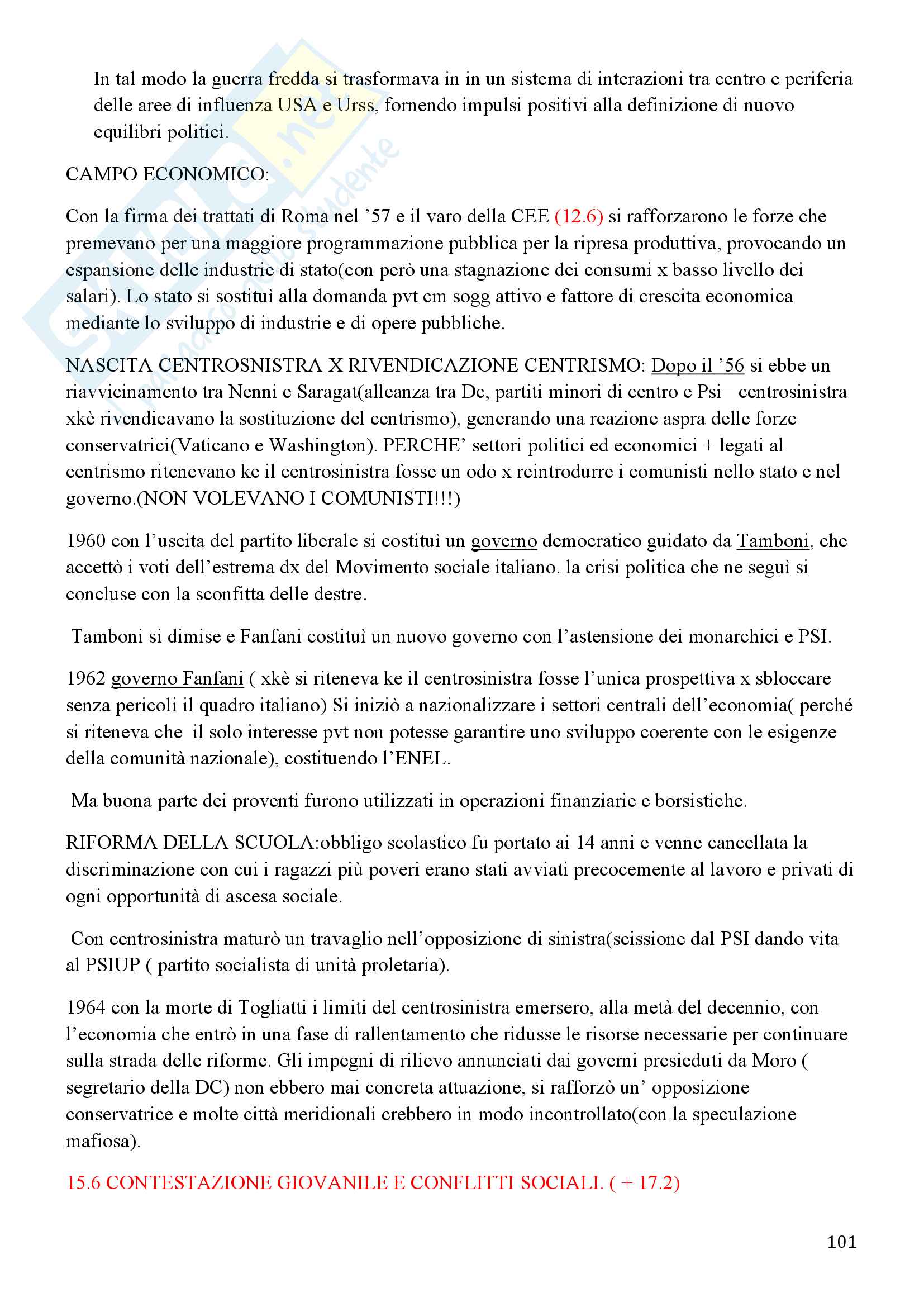 Storia Contemporanea, Detti, Gozzini il Novecento - Riassunto Pag. 101