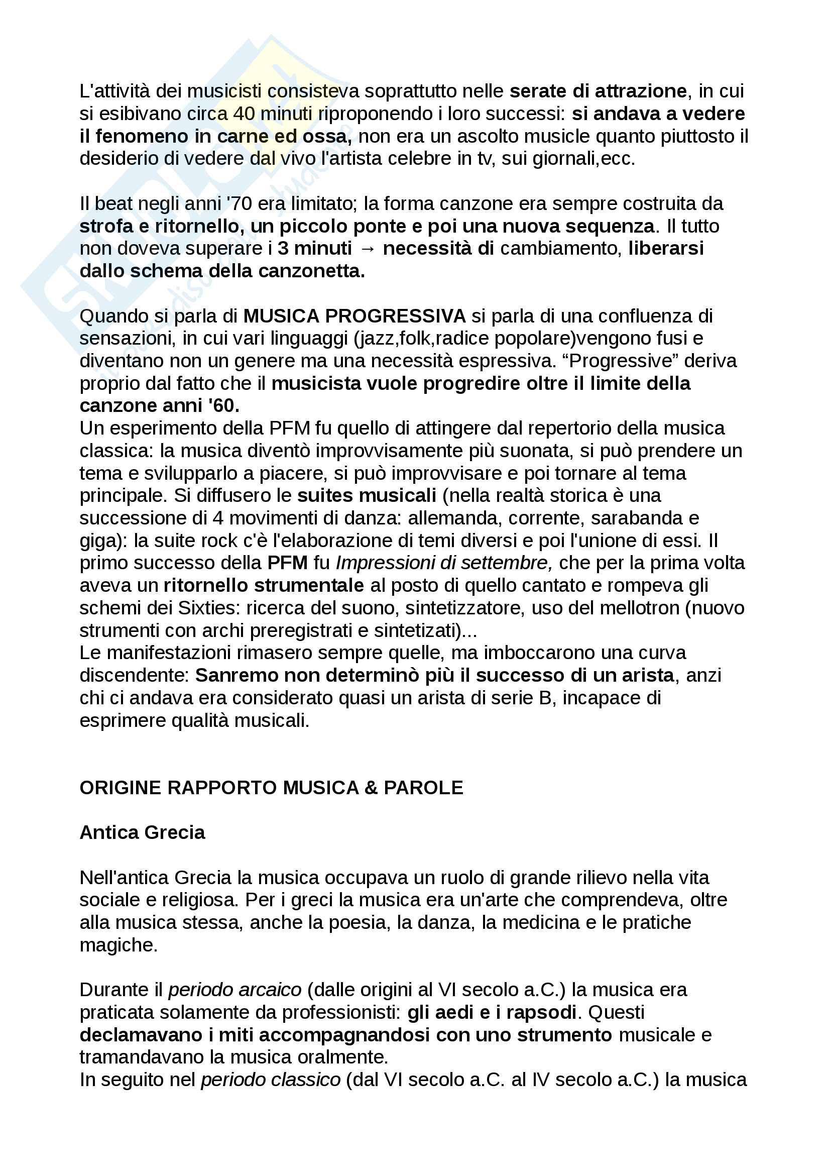 Riassunti Etnomusicologia e linguaggi musicali contemporanei Prof. Bultrighini Pag. 36