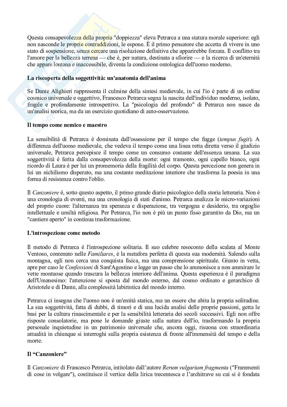 Francesco Petrarca - Vita, opere, poetica Pag. 6