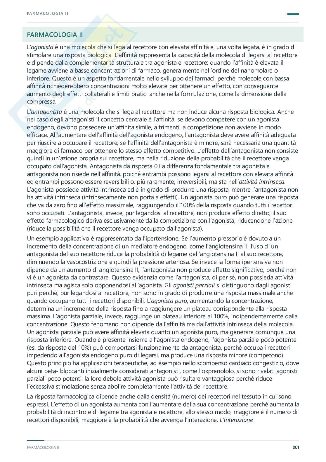Farmacologia e farmacoterapia II – Appunti completi, farmaci e terapie, 2025/2026 Pag. 2