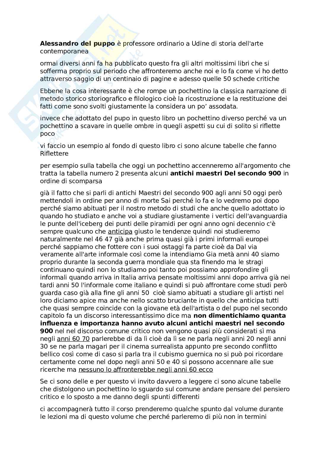 Lezioni Storia dell'arte contemporanea Pag. 1