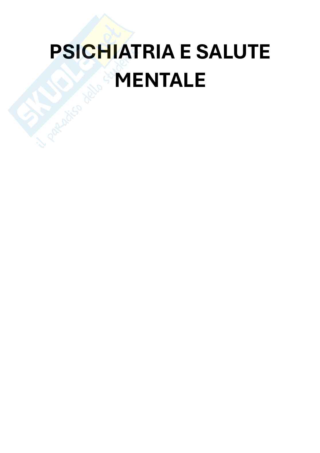 Schemi e mappe concettuali di Psichiatria e salute mentale   Pag. 1
