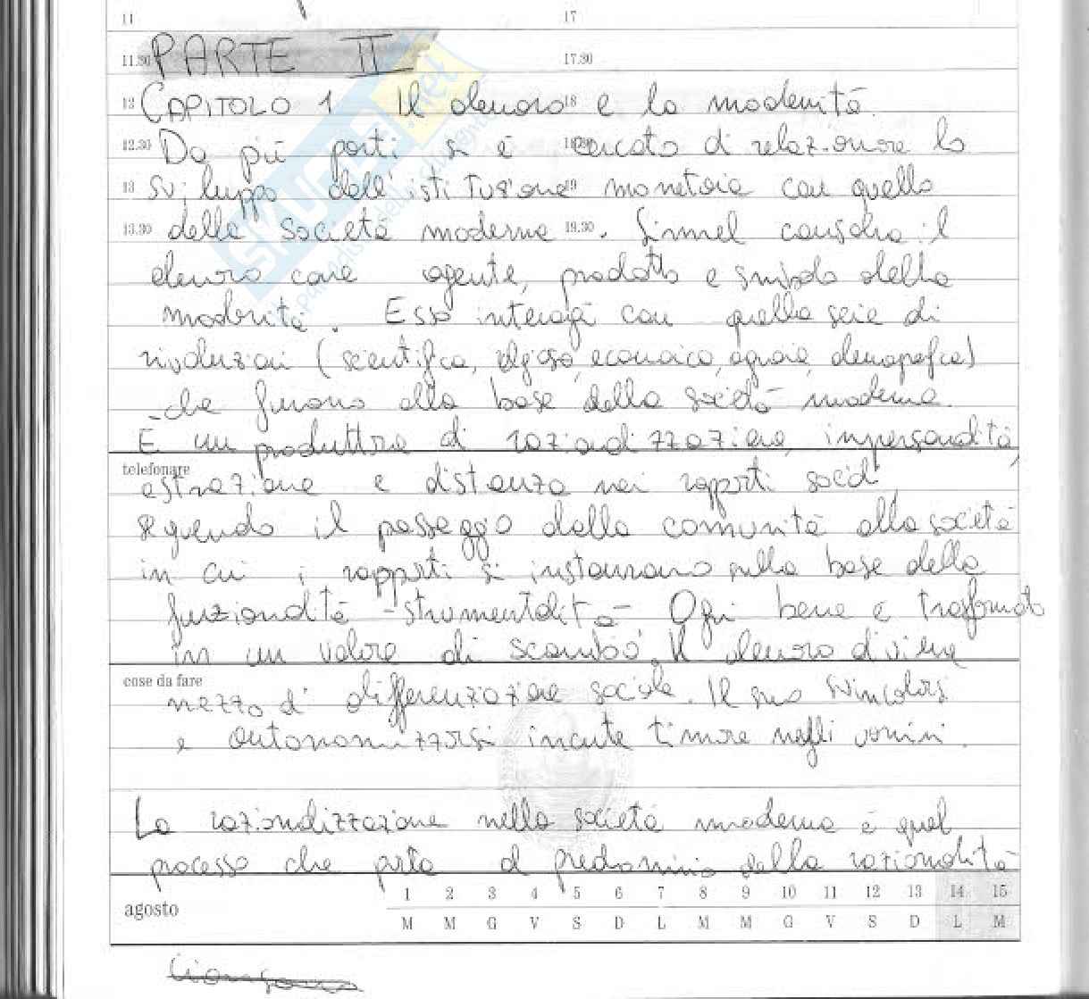 Sociologia del denaro - denaro e modernità Pag. 1