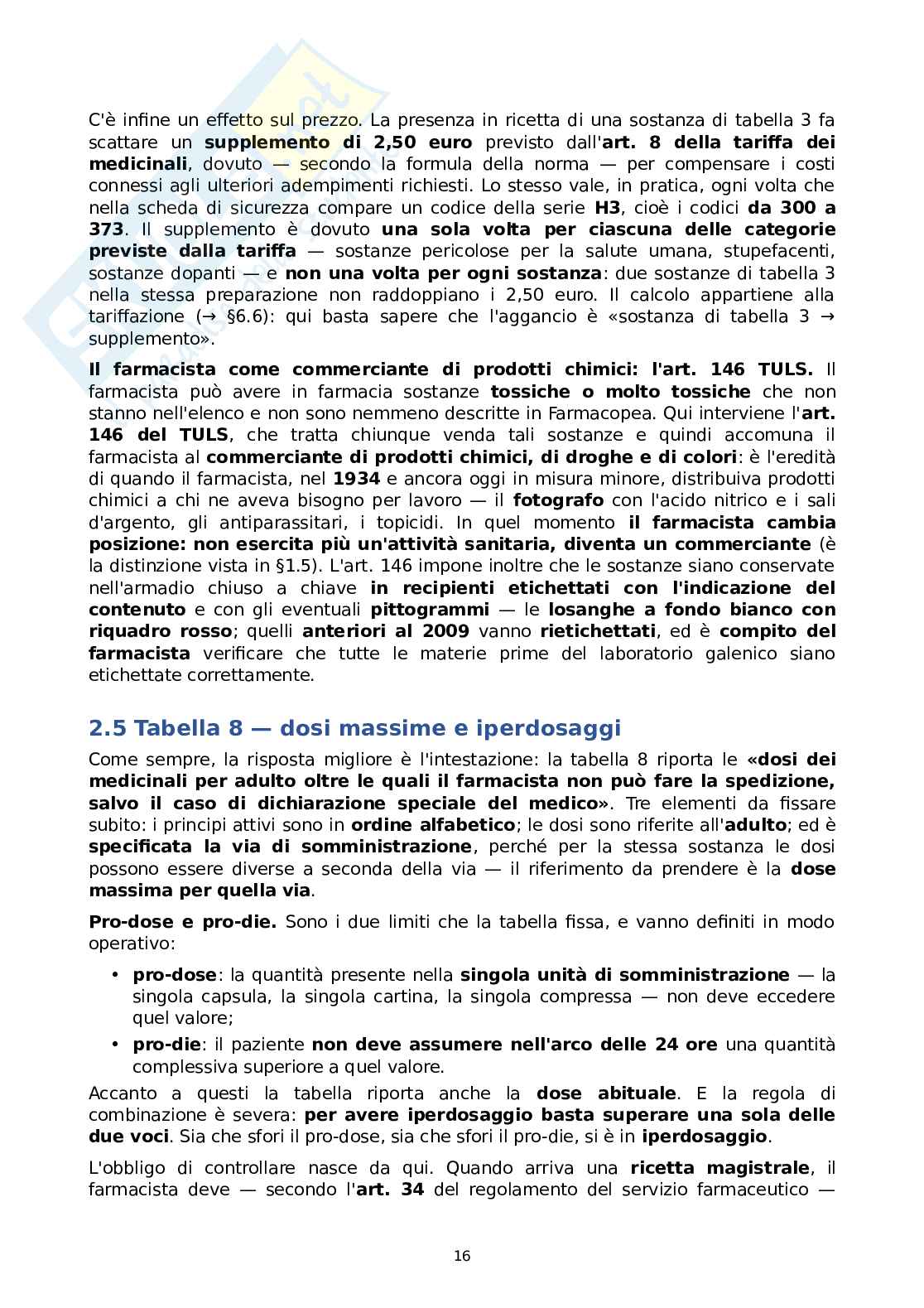 Tecnologia e legislazione farmaceutica con laboratorio di preparazioni galeniche Pag. 16