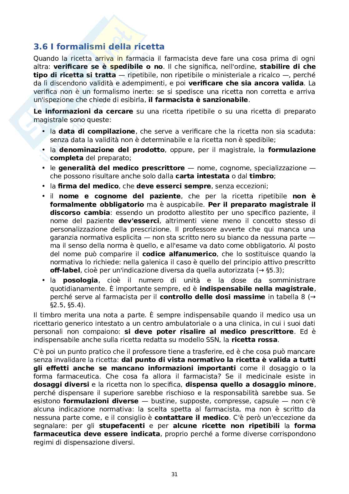 Tecnologia e legislazione farmaceutica con laboratorio di preparazioni galeniche Pag. 31