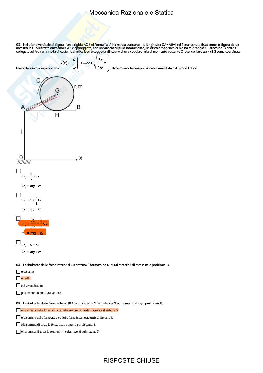 Meccanica razionale e statica - Paniere compilato Pag. 26