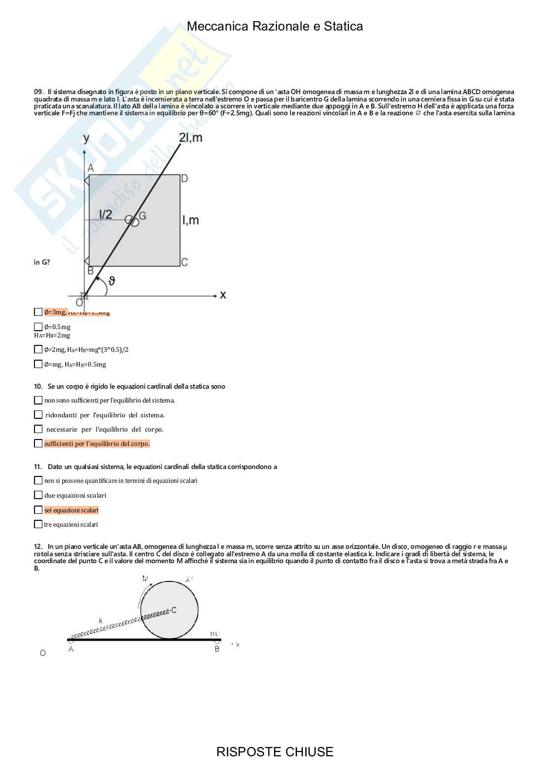 Meccanica razionale e statica - Paniere compilato Pag. 76