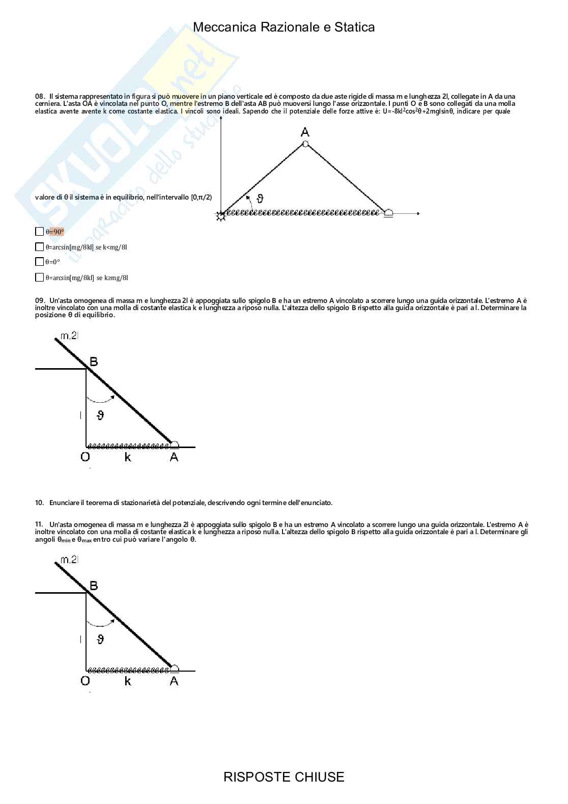 Meccanica razionale e statica - Paniere compilato Pag. 86