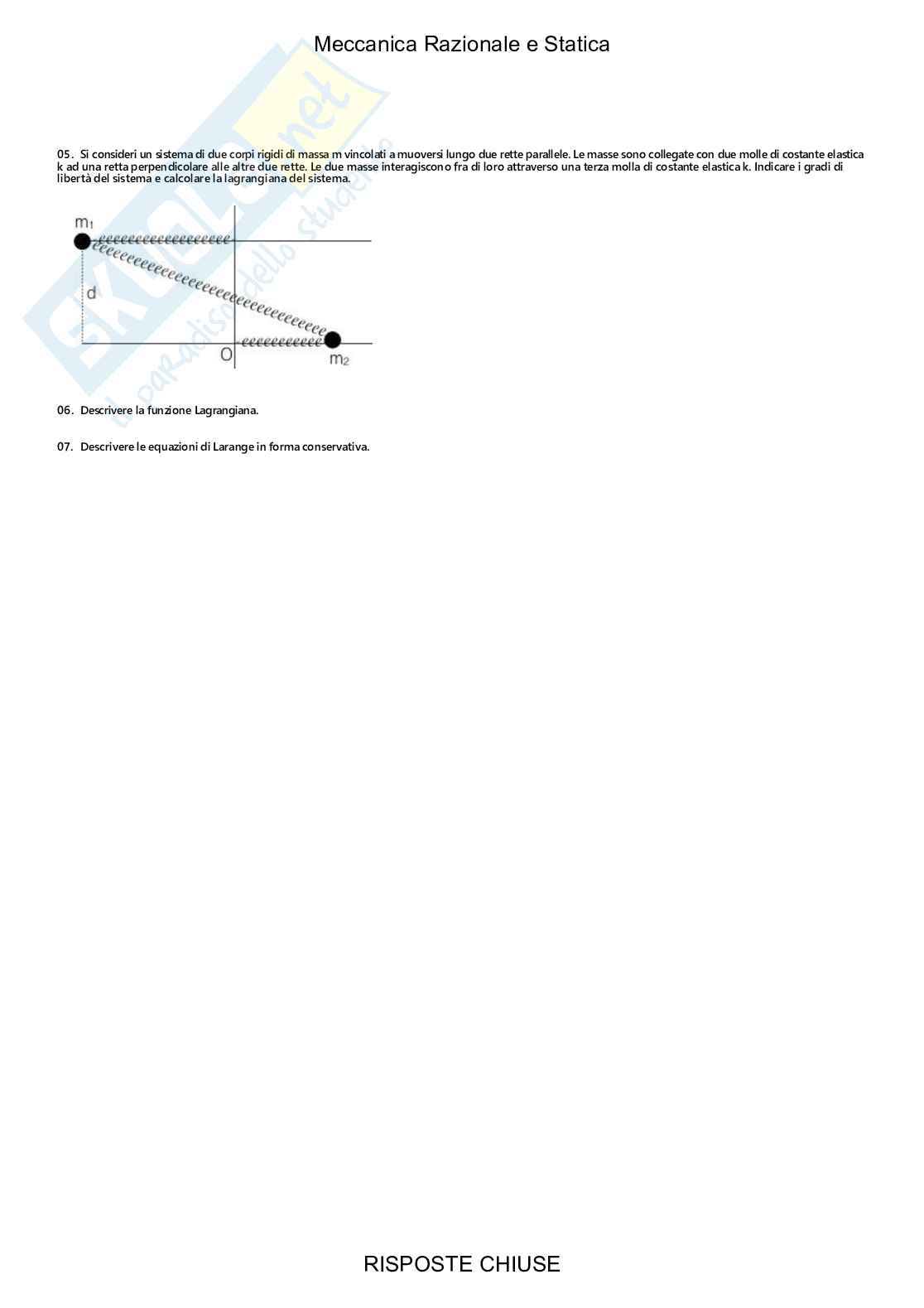 Meccanica razionale e statica - Paniere compilato Pag. 91