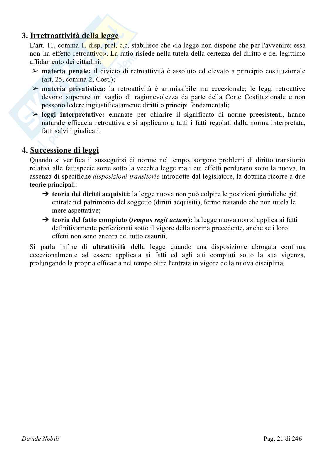 Riassunto esame Diritto Privato, Prof. Scotti Anna, libro consigliato Manuale Diritto Privato, 27 edizione, Torrente, Schlesinger, Anelli   Pag. 21