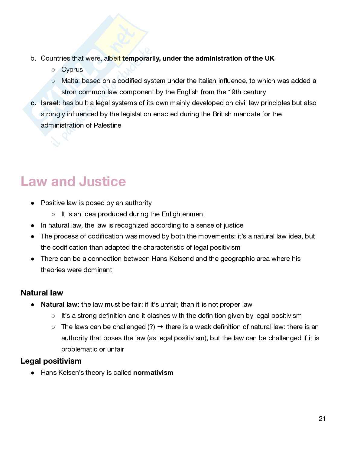 Appunti Comparative Private Law (General Part) Pag. 21