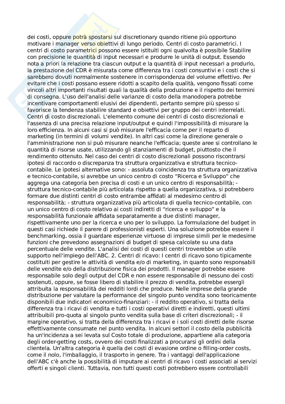 Programmazione e controllo di gestione - Appunti Pag. 46